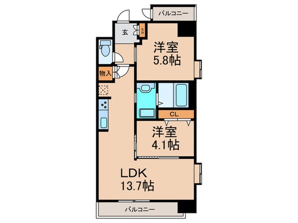 仮)ｽﾌﾟﾗﾝﾃﾞｨｯﾄﾞ福島WESTの物件間取画像